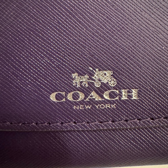 Coach Slim Envelope Wallet in Dark Purple - Picture 4 of 7